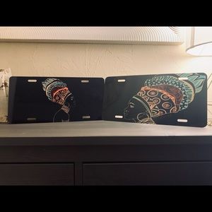 African Lady Vehicle Tags